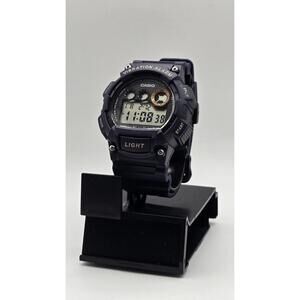 Casio Men's Watch Dual Time Blue and Bronze Digital Dial Resin Strap W735H-2AV